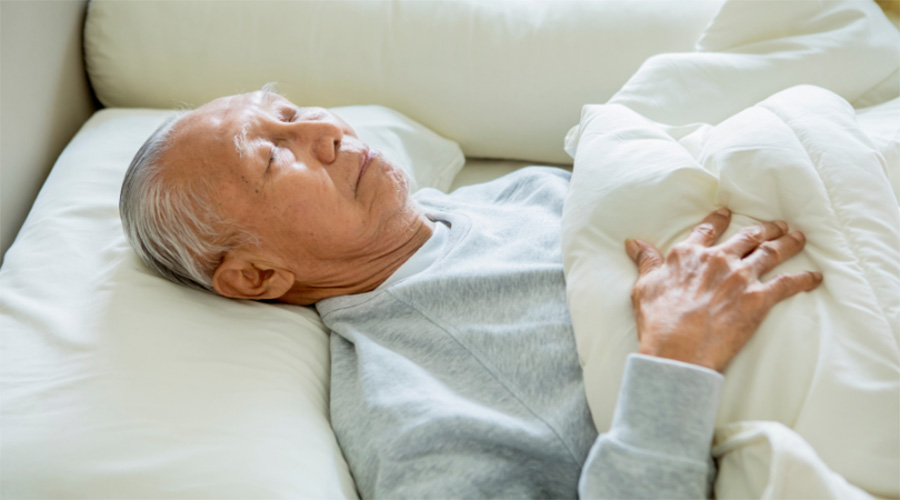 Man lying on a couch